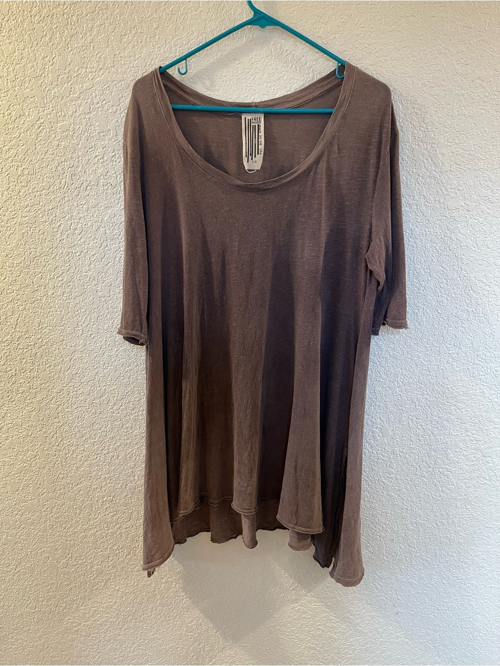 Free People Relaxed Scoop Neck Tunic in Taupe
